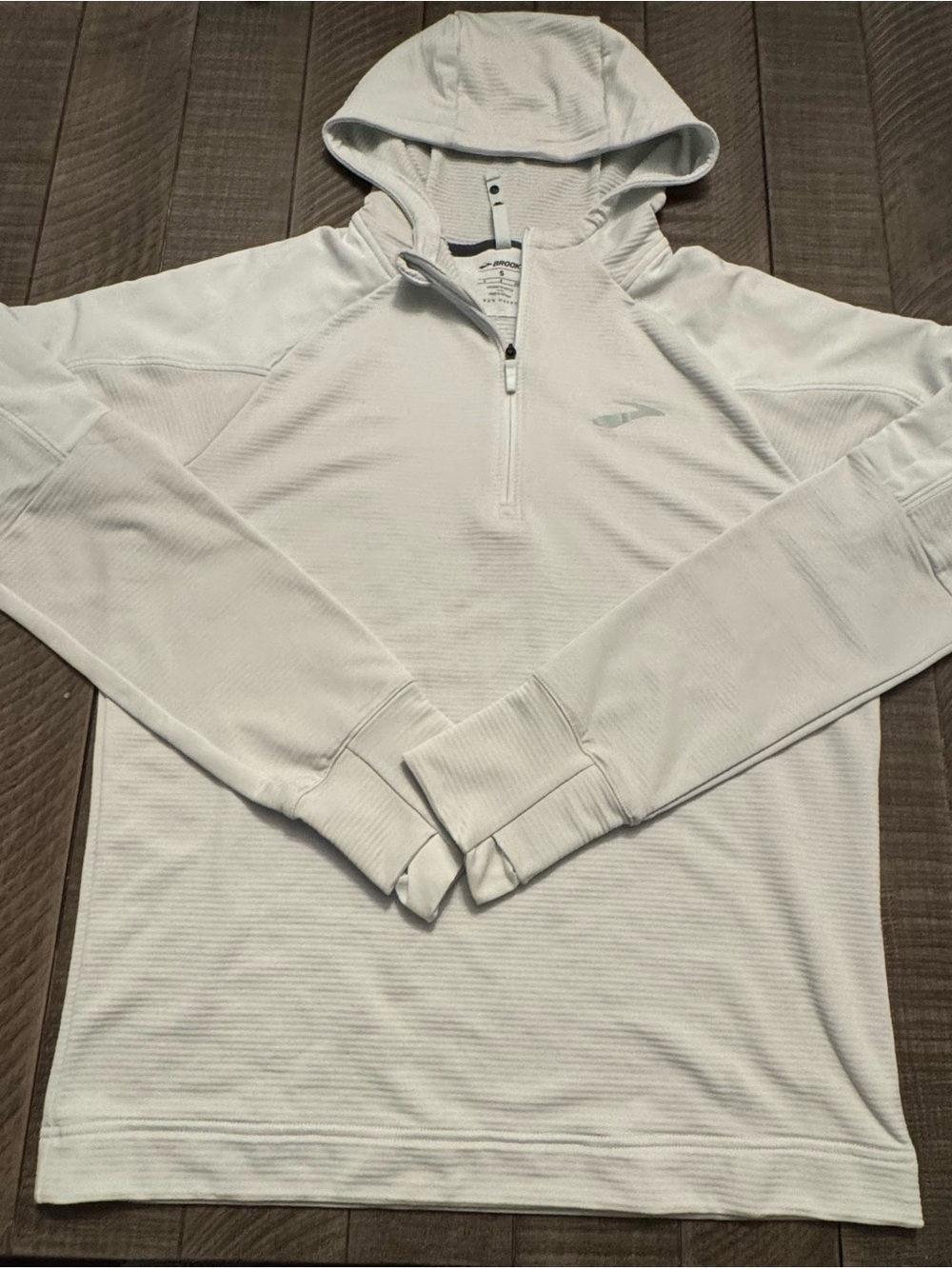 Brooks White Quarter-Zip Pullover